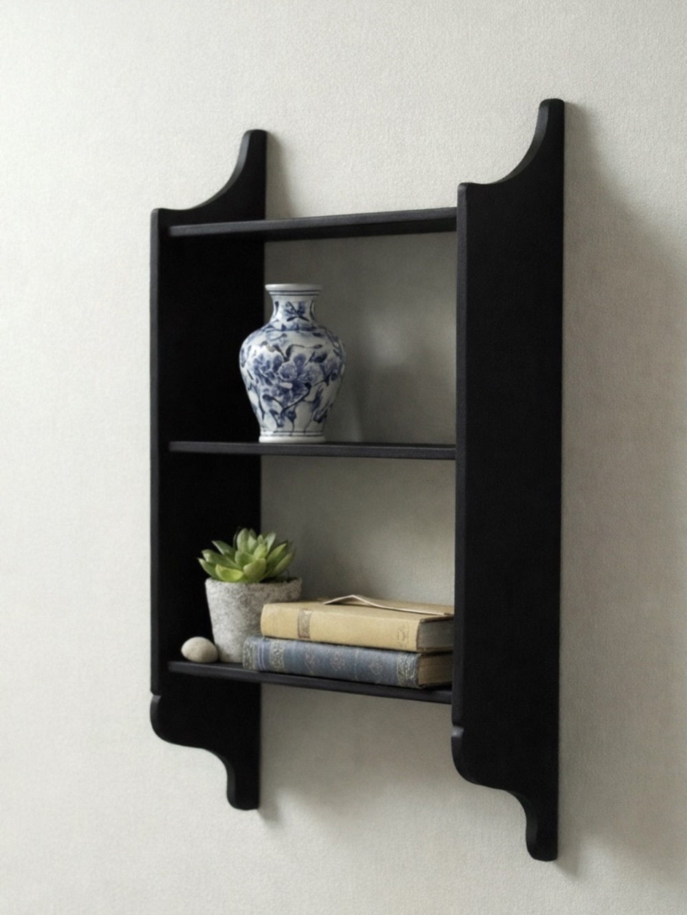 Black vintage Wall Shelf for Home Decor - vintage Floating Display
